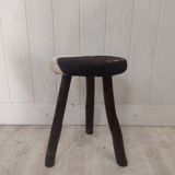 Brutalist cowhide stool