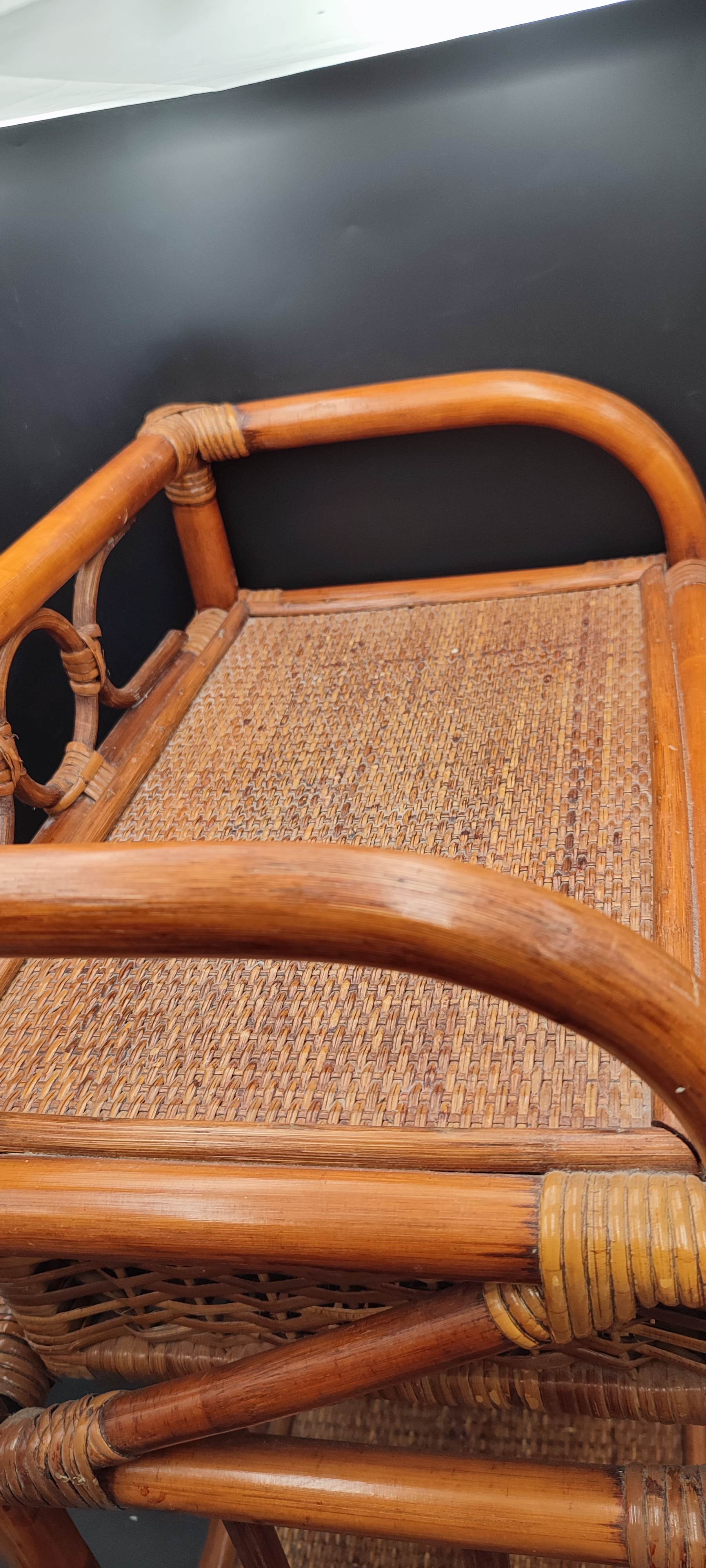 Vintage rattan bedside