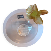 Daum France sculpted crystal bowl – Floral decoration in crystal paste