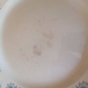 Plat à gâteau en terre de fer Longwy "Marguerites"