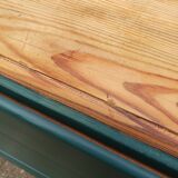 Commode vintage turquoise profond et bois