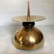 Large hammered brass candlestick silversmith Holemans Brussels