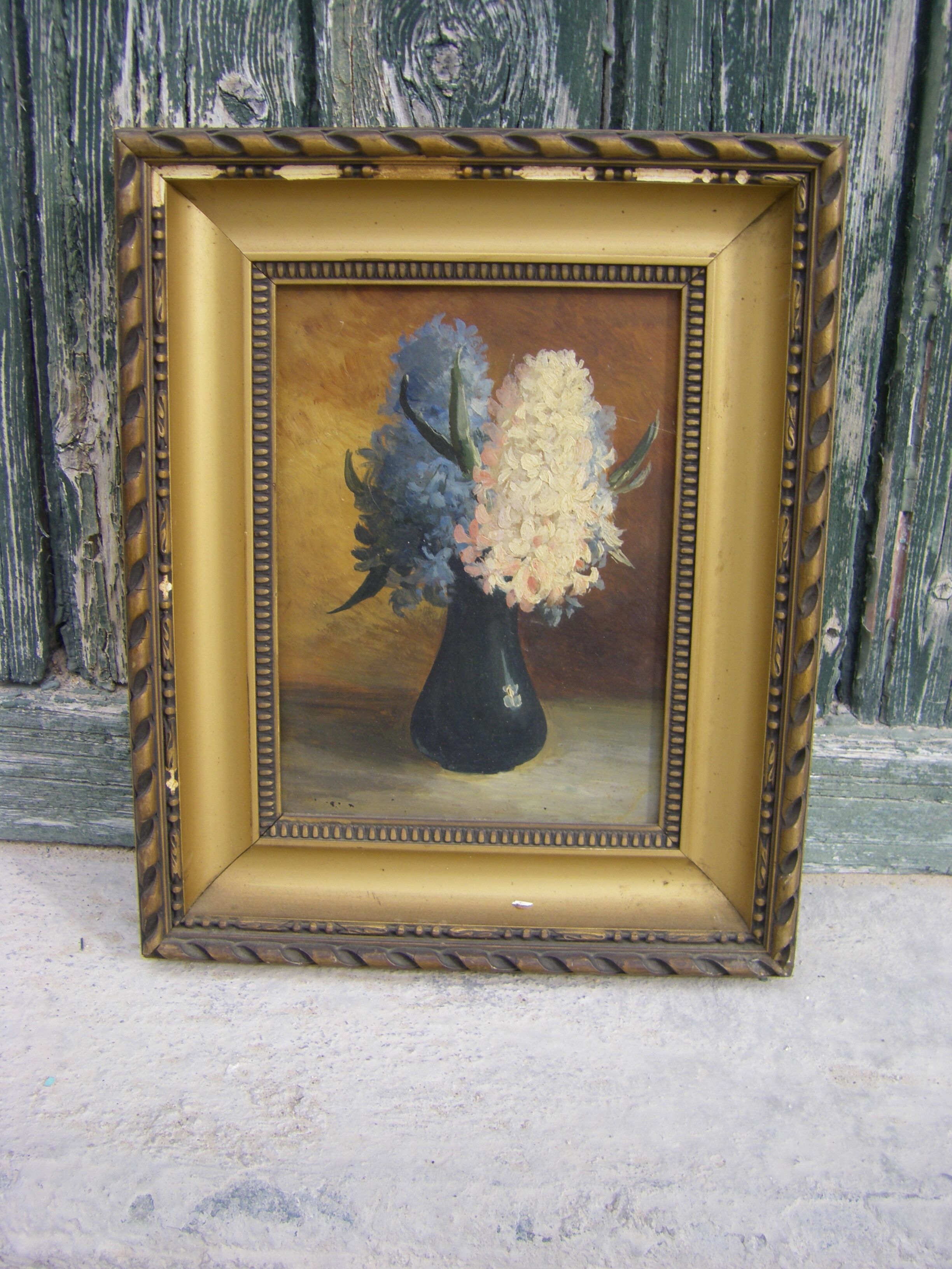 Paire de peintures de fleurs