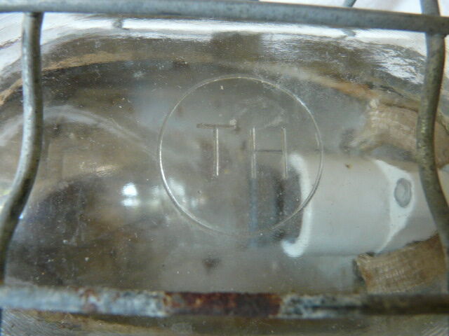 Lampe hublot applique plafonnier 1970 en métal et verre TH