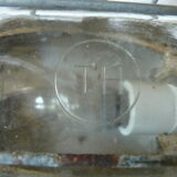 Lampe hublot applique plafonnier 1970 en métal et verre TH