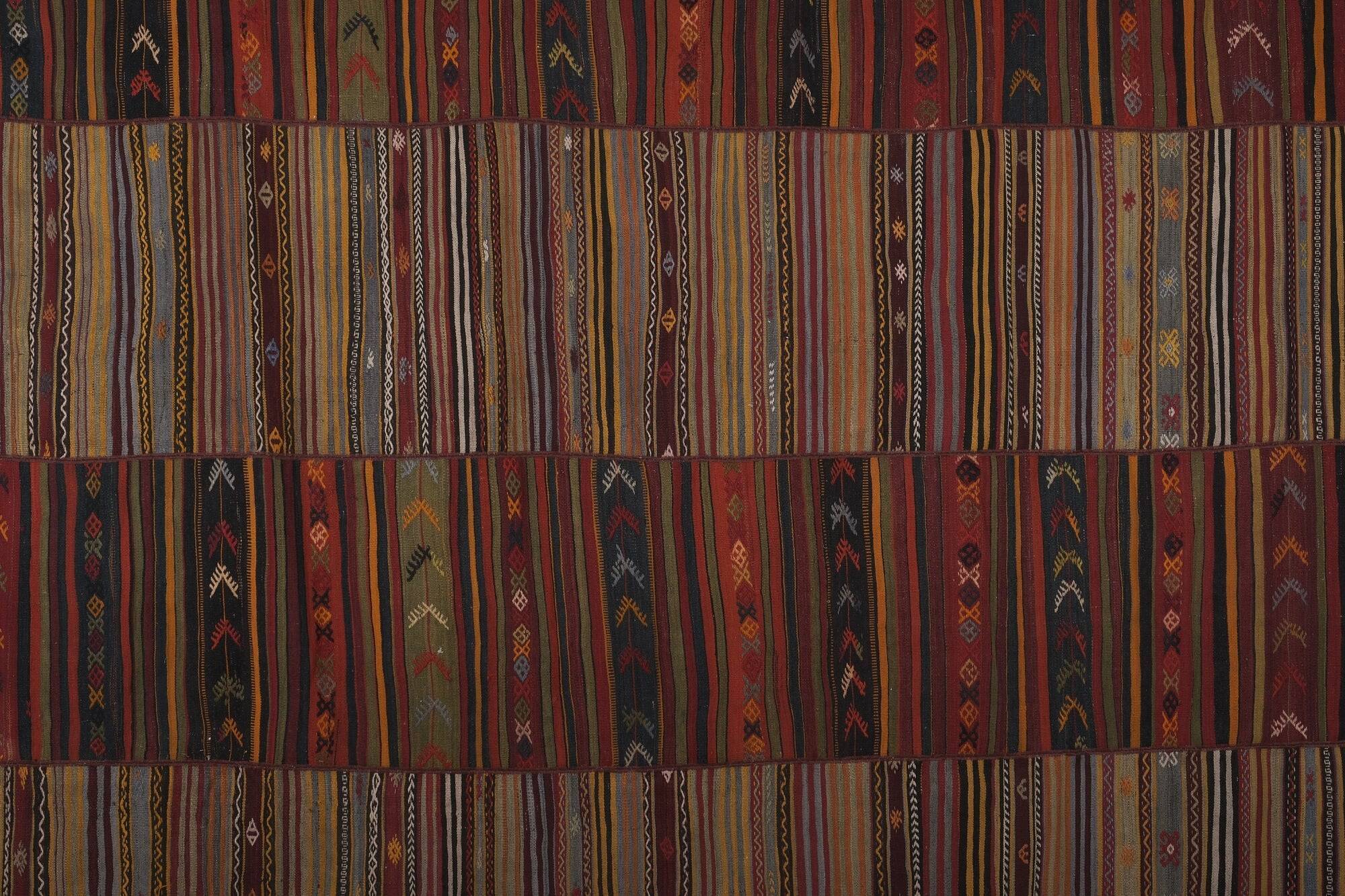 Vintage Turkish kilim handwoven 273x356 cm