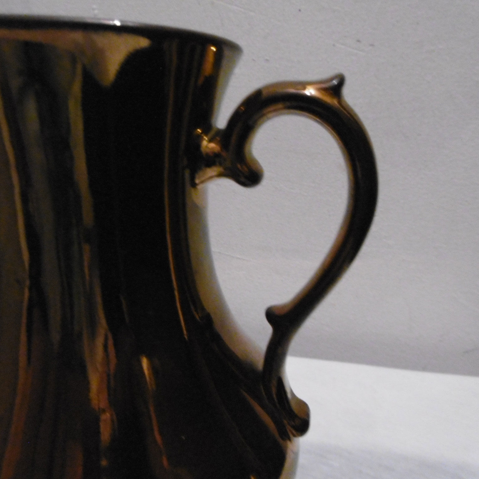 Jersey earthenware teapot - bronze color