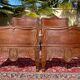 Pair of oak beds style Louis XV /Louis XVI