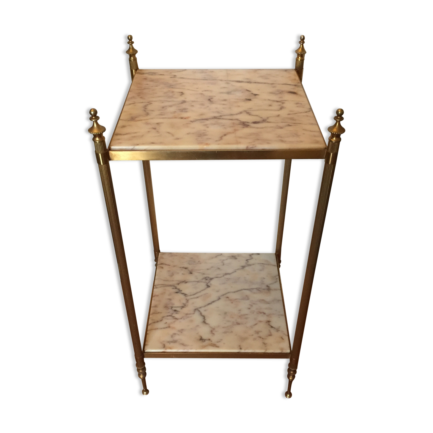 Etagère en laiton et marbre