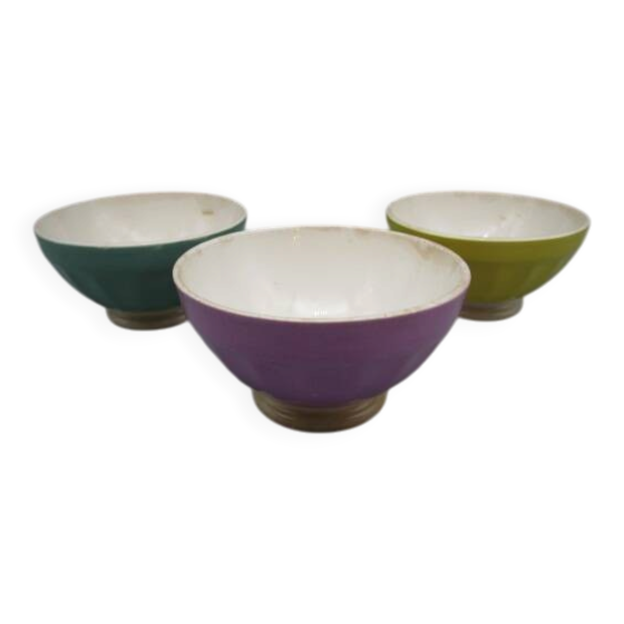 Set of 3 antique bowls in Sarreguemines earthenware.
