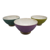 Set of 3 antique bowls in Sarreguemines earthenware.