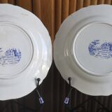 Set of 2 plates of Sarreguemines porcelain collection from the 70s