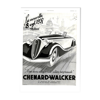 Vintage poster 30s Chenard Walker
