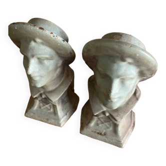 Pair of cast iron andirons
