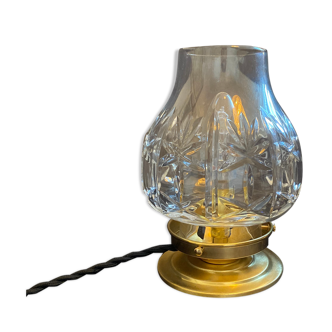Brass and crystal table lamp
