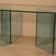 Bacco desk in transparent glass attributed to Tonelli, Italy, 1980s.
