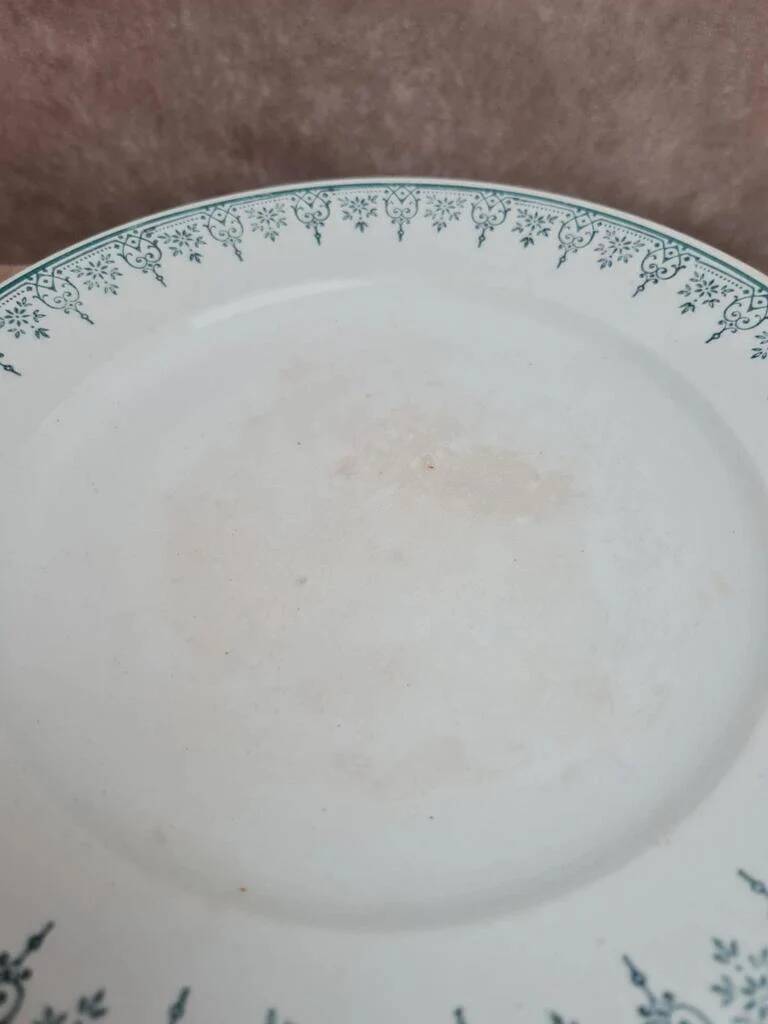 Antique Saint-Amand pedestal compote model 4500 – delicate green decoration