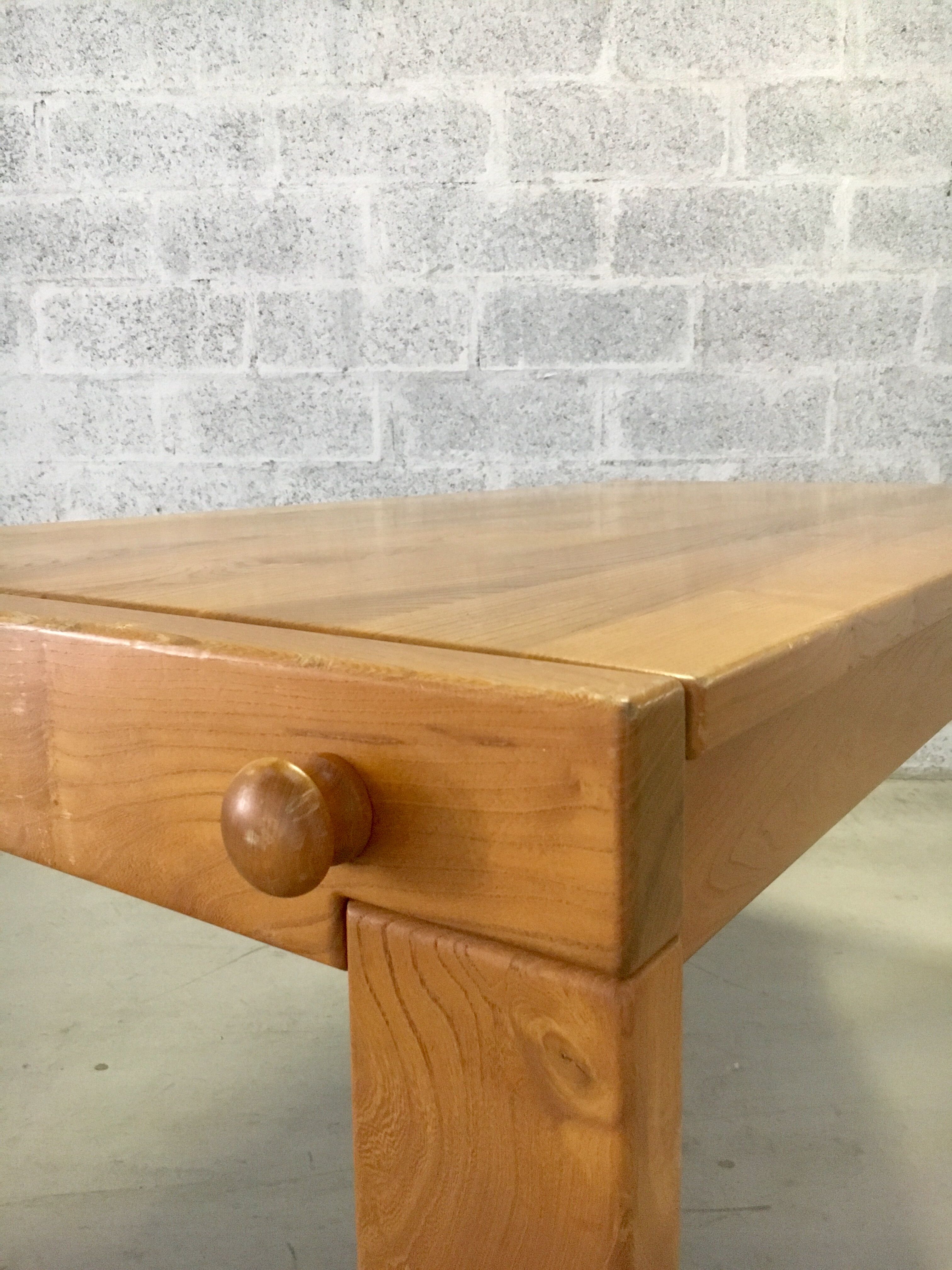 Solid elm dining table