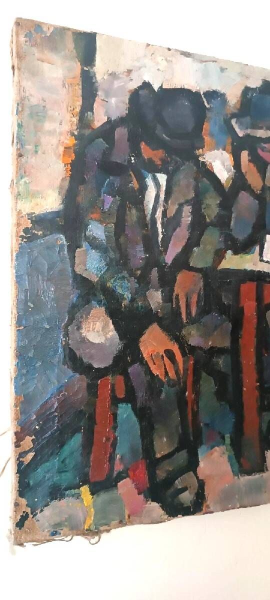 Oil on canvas by Ferruccio Ferri - 1930s - "Sleeping Men" from the Syracus period