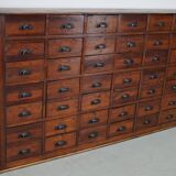 Antique French Pine Apothecary Cabinet, Early 20th Century