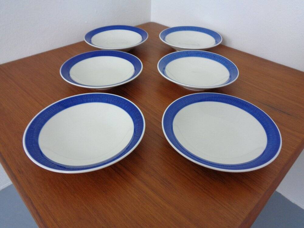 Swedish Stoneware Koka Soup Plates by Hertha Bengtson for Rörstrand, 1960s, Set of 6