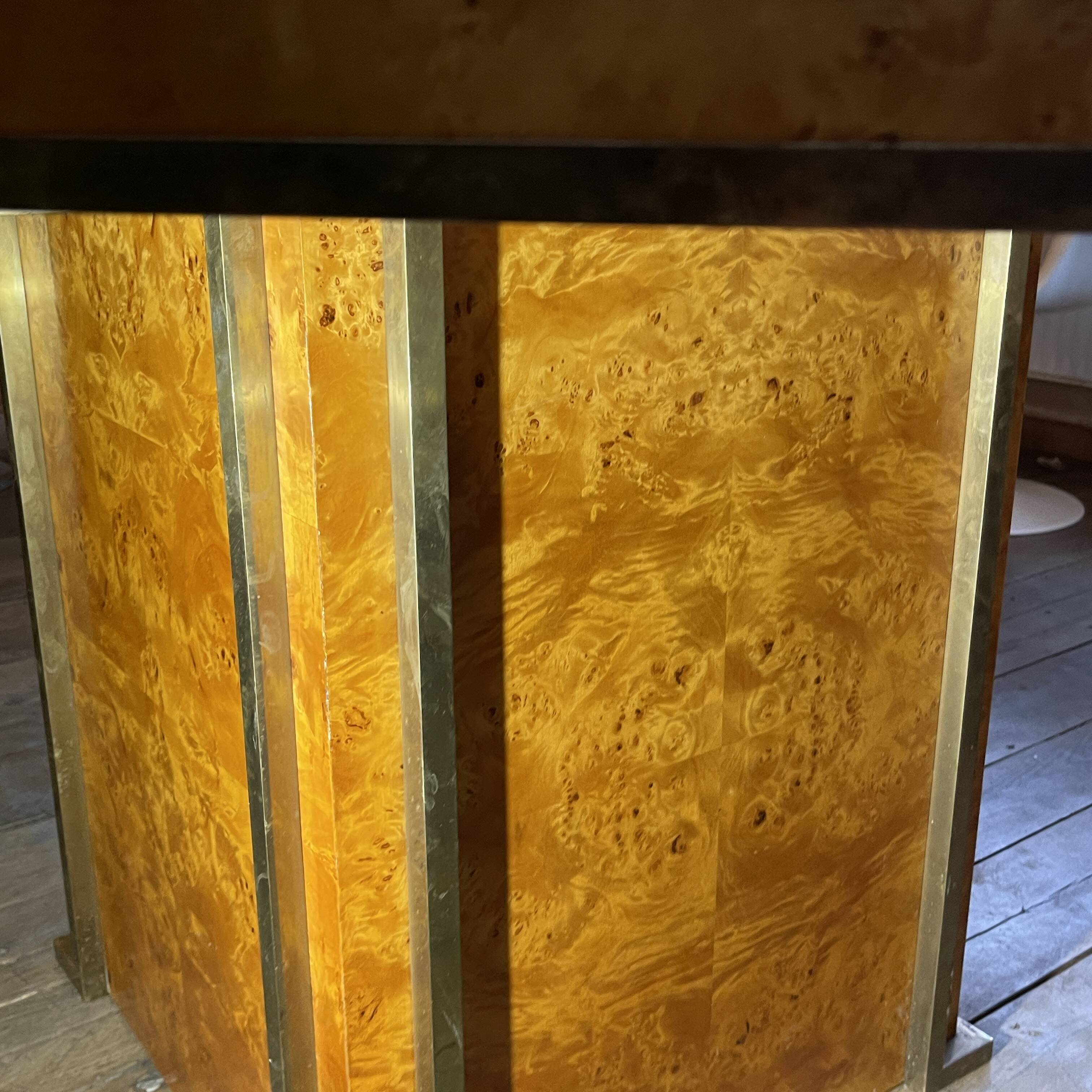 JEAN-CLAUDE MAHEY, Hollywood Regency dining table, extension leaves included.