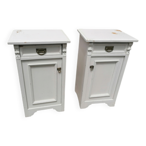 Paire tables chevet - blanches