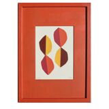 Framed abstract collage on paper signed eawy.