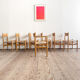 Ensemble de 6 chaises CH36 + 1 fauteuil CH37 de Hans J. Wegner en chêne