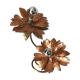 Copper lamp flowers vintage design 70s