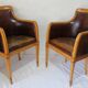 Pair of Art Deco visitor armchairs in Sycamore