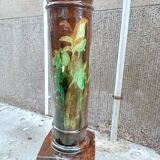 Large ceramic vase on a column, 1.49 meters tall, circa 1900, in its original condition.