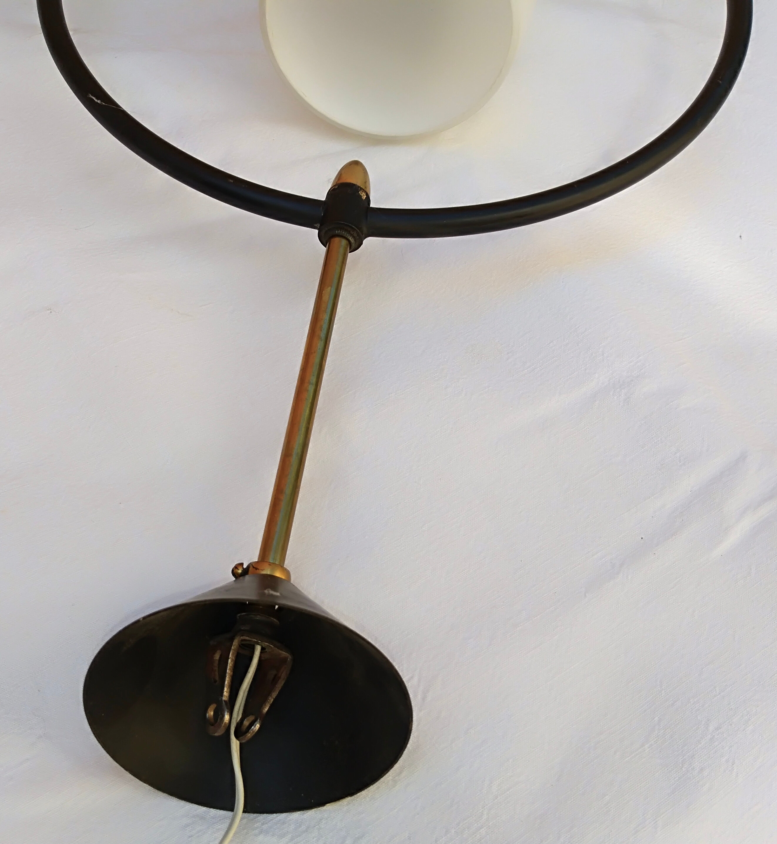 Glass and metal chandelier 60s