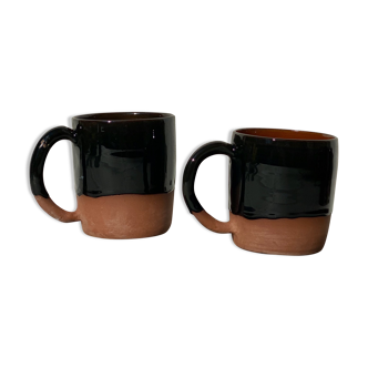 Lot de 2 tasses Terracota faîtes à la main