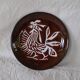 Jean Lurçat plate in brown glazed ceramic decorated with a rooster