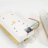 Pair of wall lamps in brass and glass by Doria Leuchten