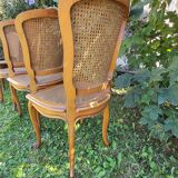 Set of three regency cane chairs