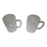 2 chopes/verres à bière losanges en verre