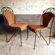 6 chaises rotin fer forgé vintage