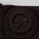 Antique Tramp Art wall mirror brutalism chip carving 1900
