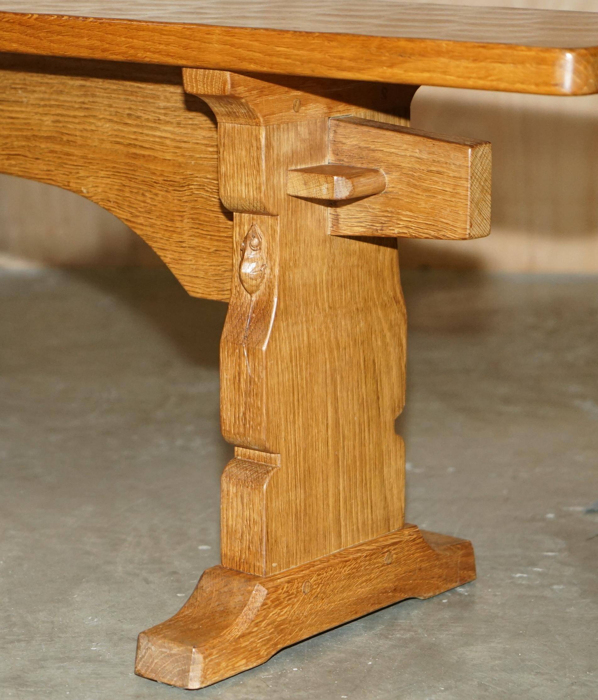 Pair of vintage dining room benches by Robert Mouseman Thompson