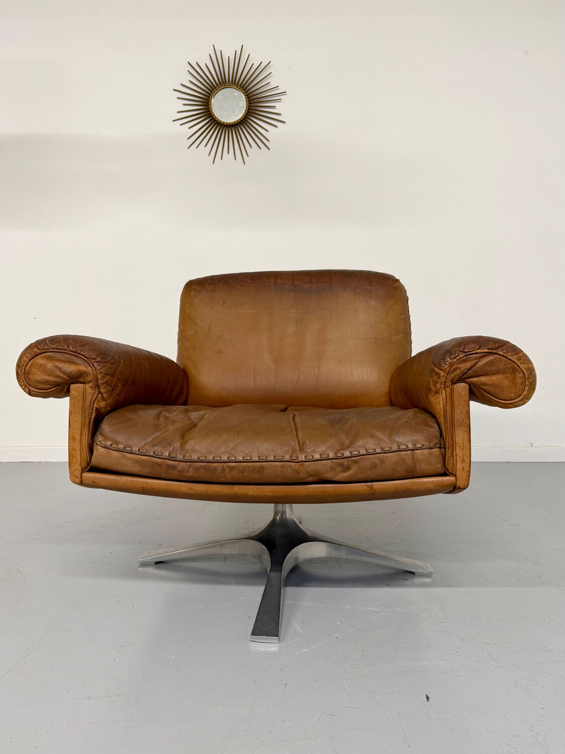 Vintage DE SEDE DS-31 brown leather armchair from the 1970s