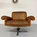 Vintage DE SEDE DS-31 brown leather armchair from the 1970s