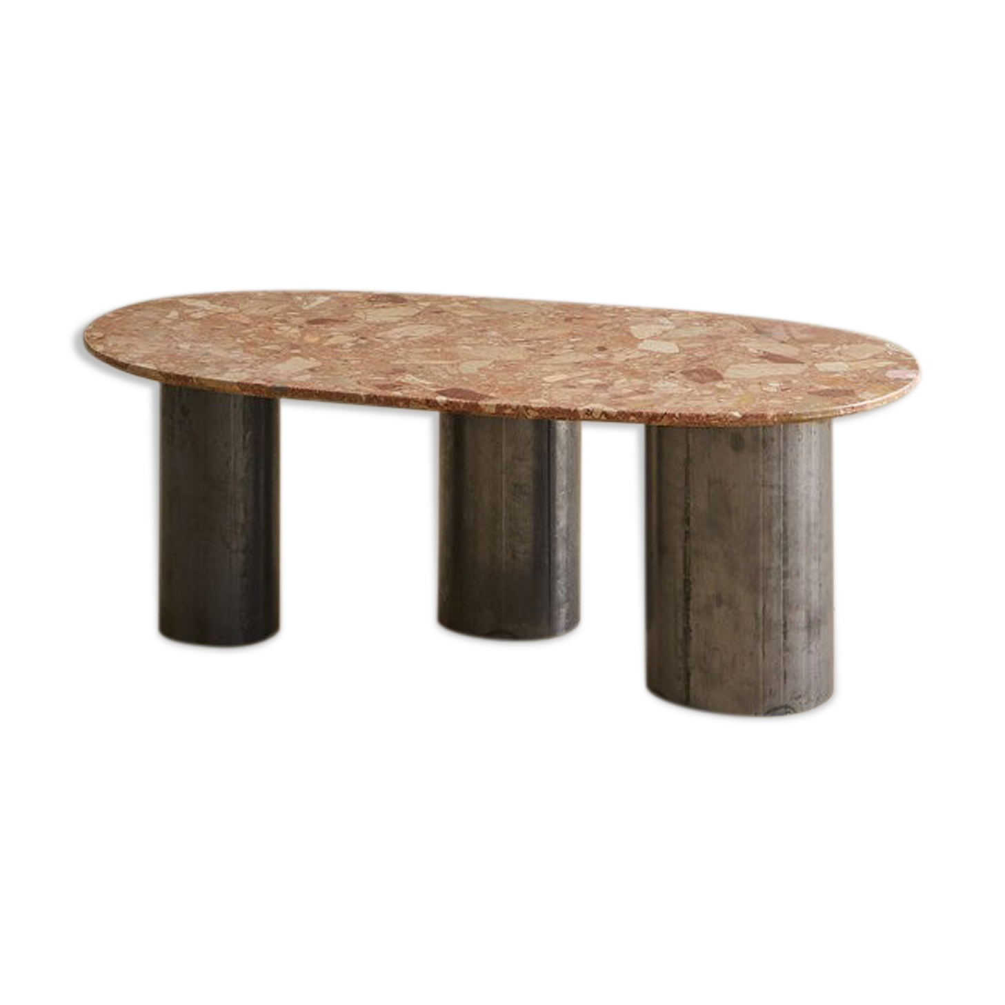 Table basse en marbre et acier