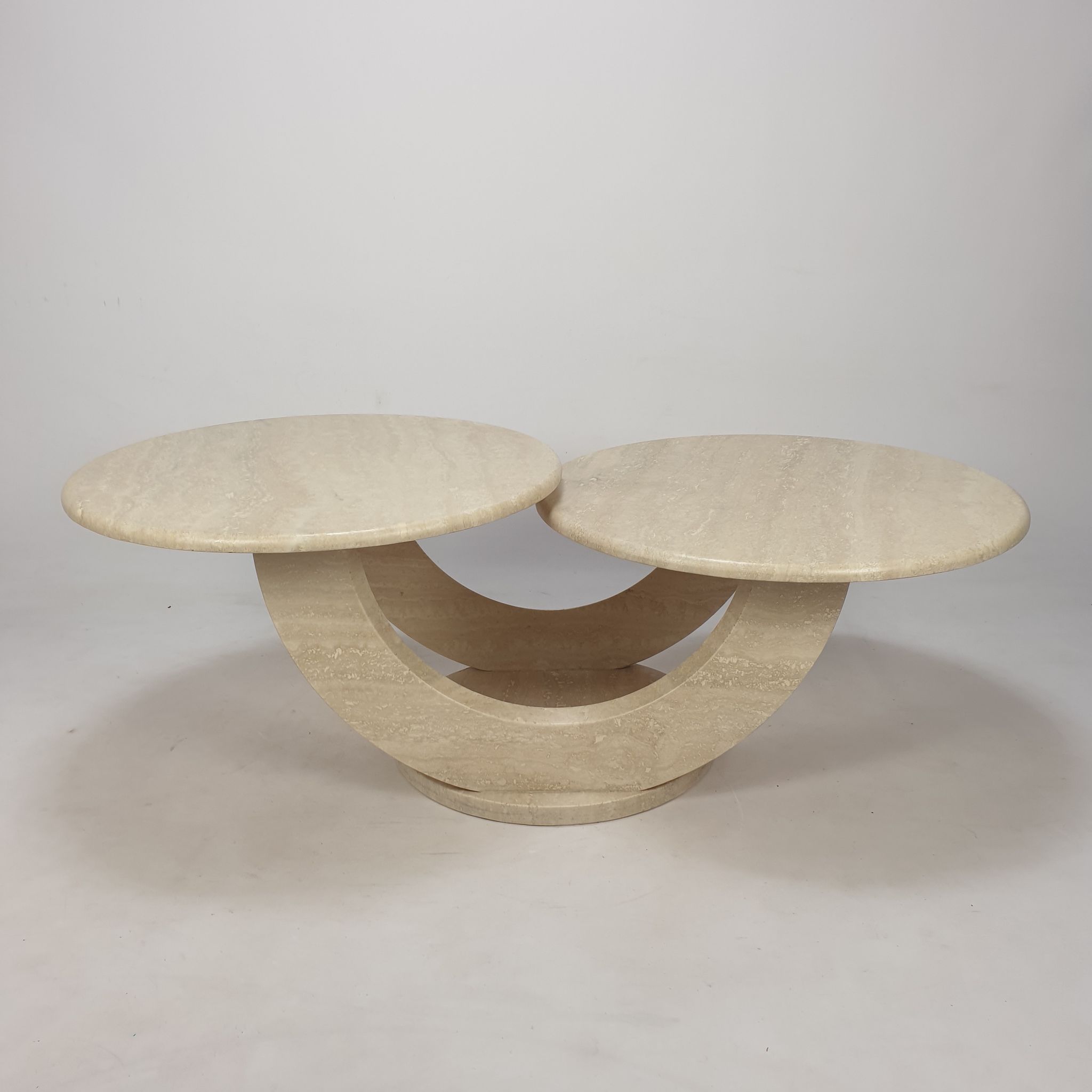 Mid-Century Italian Travertine Coffee Table, 1980s