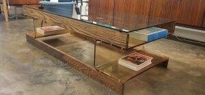 Rectangular smoked acrylic coffee table 1970s | Mid-century modern design furniture