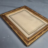Old frame Art Deco gilded stucco wood 22.5x17.5 cm, foliage 14.9x19.9 cm SB