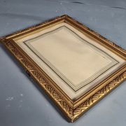 Old frame Art Deco gilded stucco wood 22.5x17.5 cm, foliage 14.9x19.9 cm SB