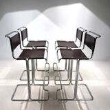 Set of 4 Linea Veam tubular steel bar stools, 1960
