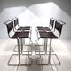 Ensemble de 4 tabourets de bar en acier tubulaire Linea Veam, 1960